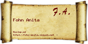 Fohn Anita névjegykártya